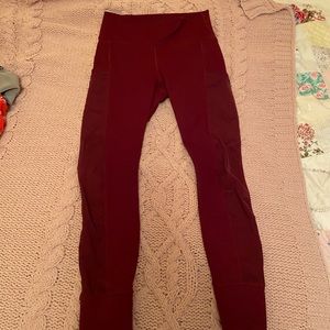 Fabletics burgundy leggings